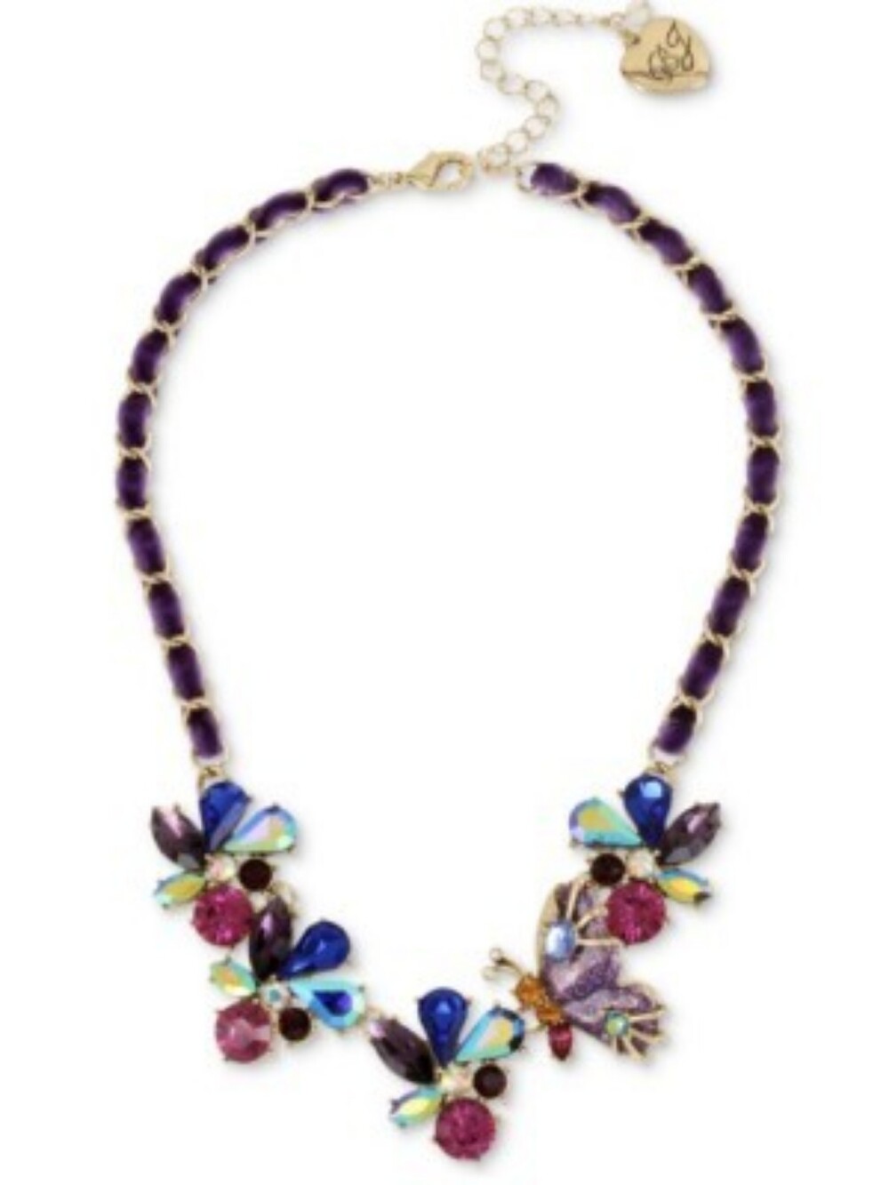 Betsey Johnson RARE 🦋 Butterfly Blitz Statement Crystal Chain Necklace NWT